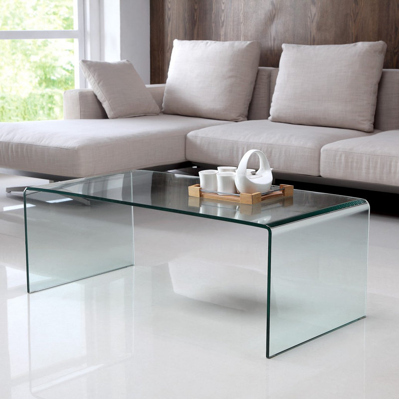 Hokku Designs Curved Clear Glass Coffee Table & Reviews Wayfair.co.uk